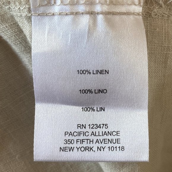 Ellen Tracy 100% Linen Jacket Oatmeal Tan Coastal Grandma Beach Cinch Resort-PL - Picture 14 of 16